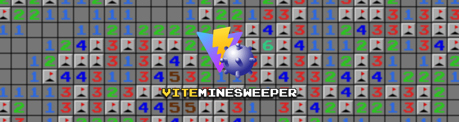 Vite 지뢰찾기 (ViteMinesweeper) - 개인 프로젝트 / React와 너비 우선 탐색 알고리즘을 활용하여 만든 Microsoft Minesweeper 스타일 지뢰찾기.