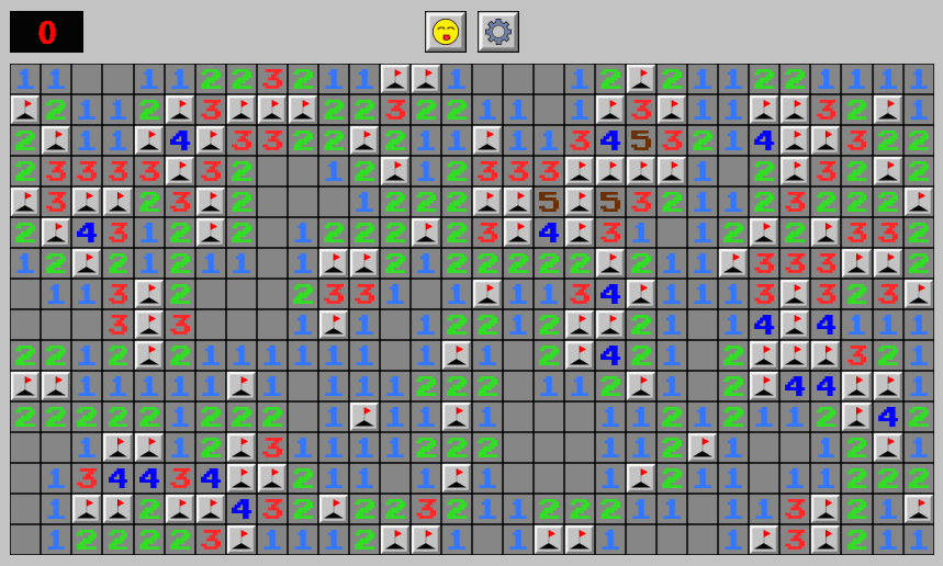 ViteMinesweeper Expert 단계 승리 장면